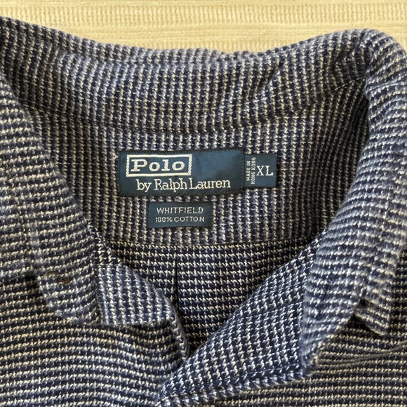 Polo Ralph Lauren Whitfield Shirt Mens XL Blue White Check Cotton Button Down - Picture 3 of 8